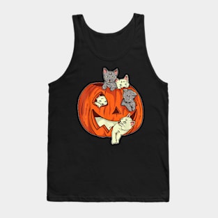 Cats Pumpkin Jack O Lantern Cat Halloween Costume Kids Girls Tank Top